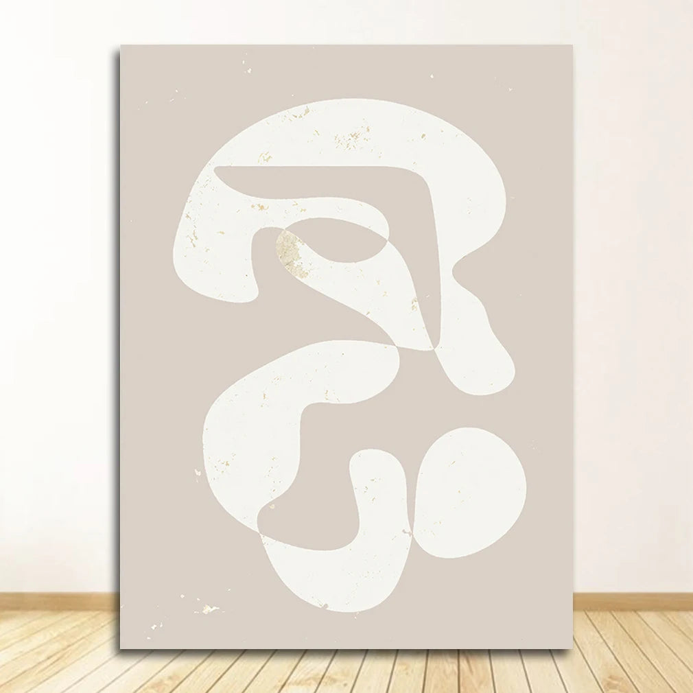 Print Wall Art Pictures Living Room Home Decor Abstract Scandinavia Trendy Boho Beige Colors Minimalist Canvas Painting Peaceful Pleasures Health and Wellness 0337XX02 40x50cm Unframed