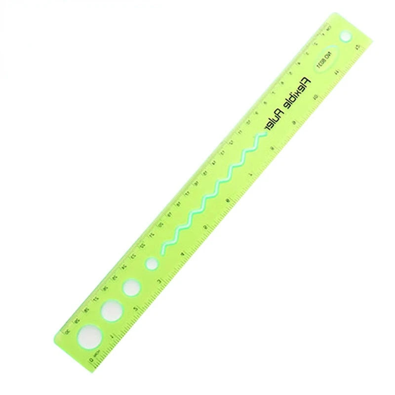 Flexible Multicolour Soft Ruler 30cm | Student Drawing Tool Flexible Ruler Peaceful Pleasures Health and Wellness green