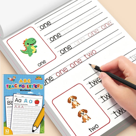 32-Page Children's Alphabet A-z Learning Book Tracing Practice Peaceful Pleasures Health and Wellness 1Pc