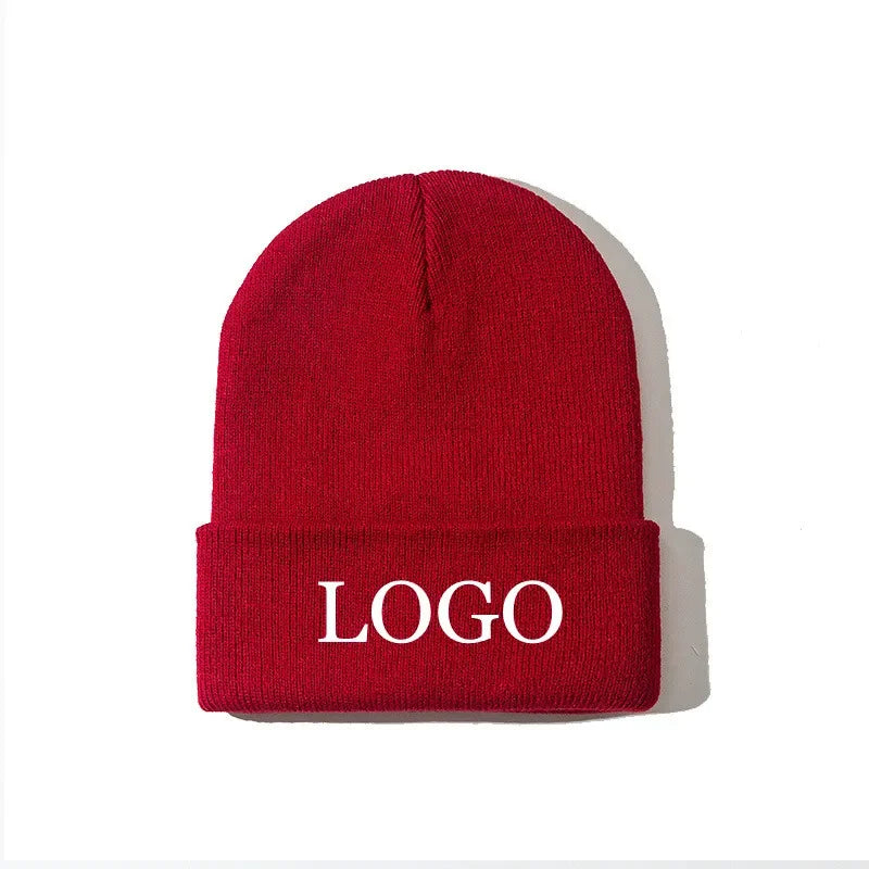 Custom Logo Ribbed Knit Beanie Hat | Unisex Winter Skullcap