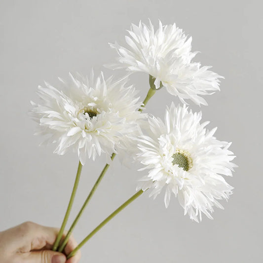 3-Pack PU Daisy Gerbera Artificial Flowers | Home & Wedding Decor Artificial Flowers Peaceful Pleasures Health and Wellness WHITE 3PCS