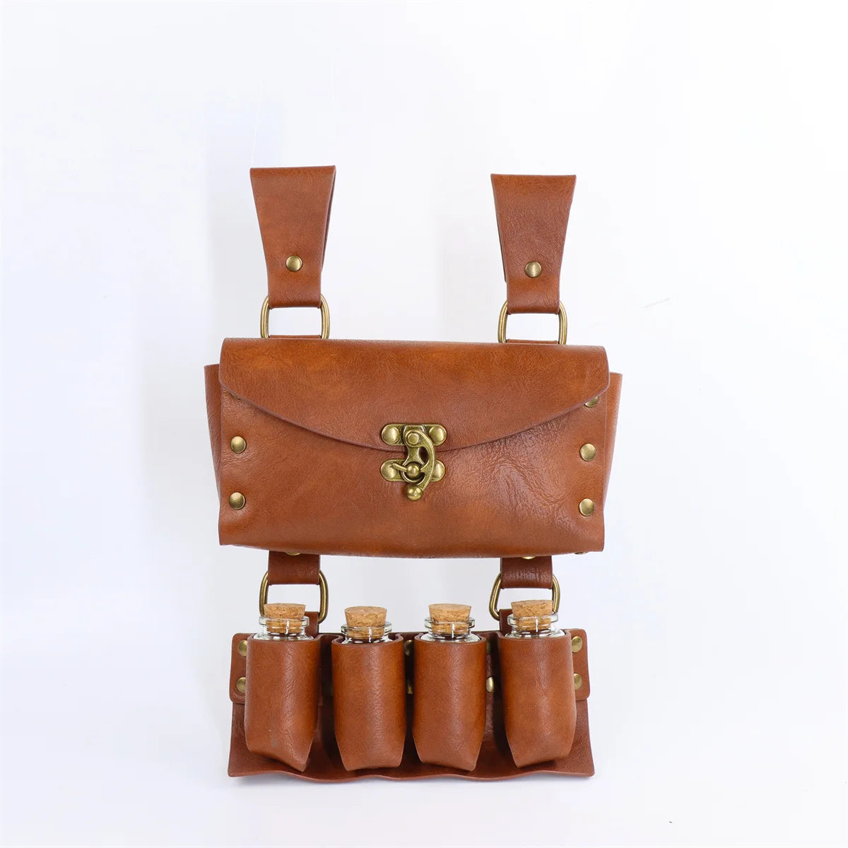 Renaissance Leather Belt Medieval Wizard Alchemy Glass Magic Bottle