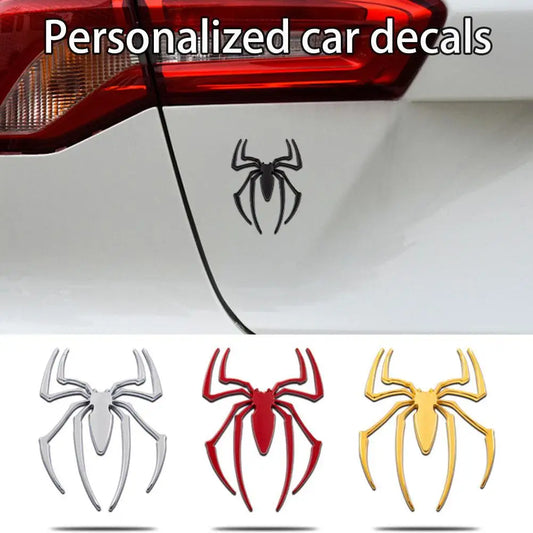3D Metal Spider Car Sticker Personalized Auto Decal Creative Car Sticker Scratch Cover Decorative Sticker Window Decoration Peaceful Pleasures Health and Wellness