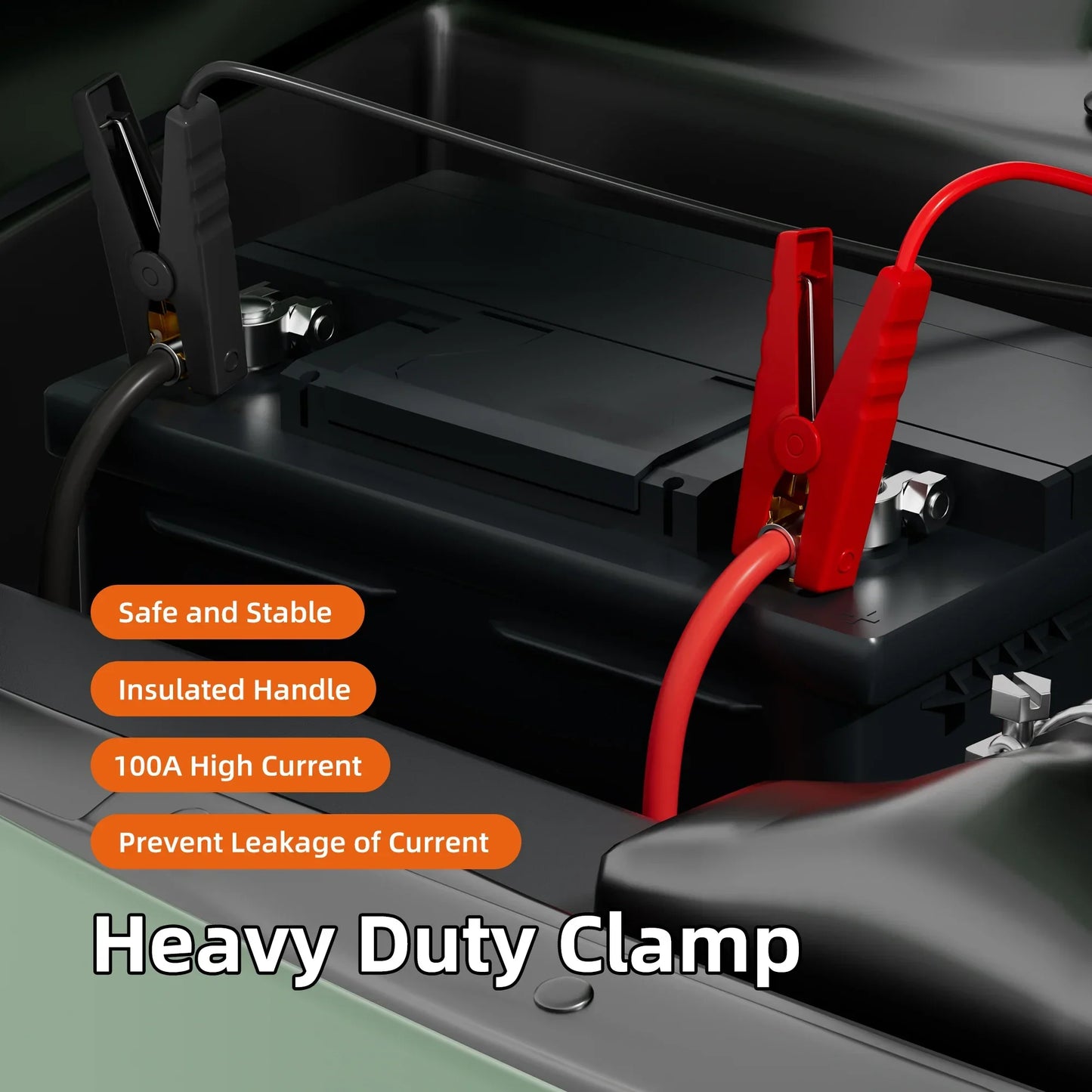 6FT Jumper Cable Clamps with 18V Power Wheel Battery Adapter Peaceful Pleasures Health and Wellness
