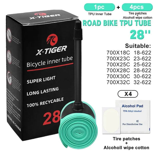 X-TIGER Ultralight TPU Bike Inner Tube 700C 18-32C Presta Valve Bicycle Inner Tube Oasis Select