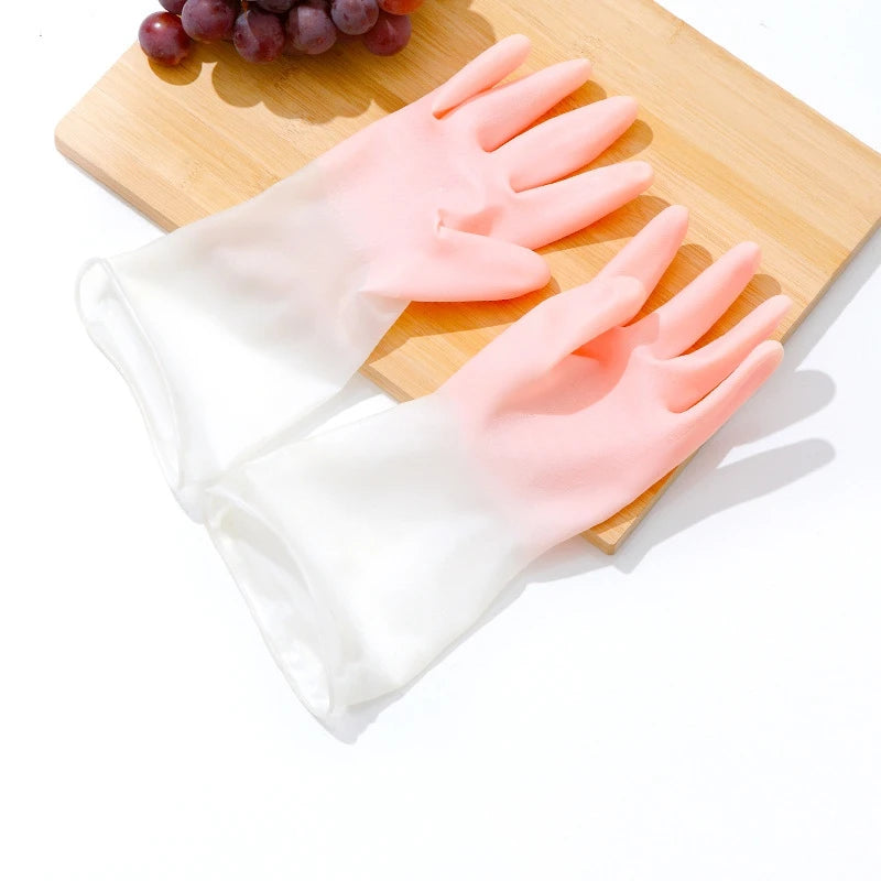 Waterproof Rubber Dishwashing Gloves – Thin Latex Cleaning Gloves