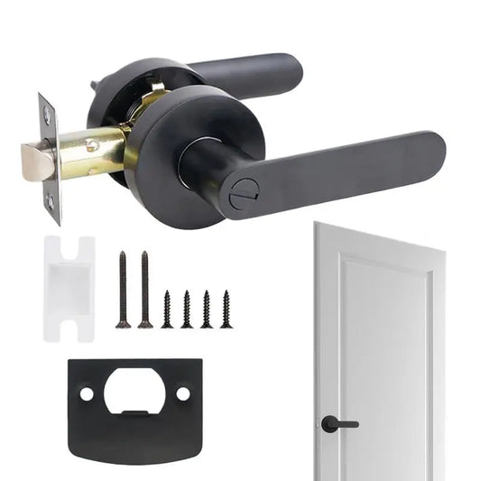 Heavy Duty Black Silent Door Lever | Keyless Privacy Lockset Door Lever Lockset Peaceful Pleasures Health and Wellness CN