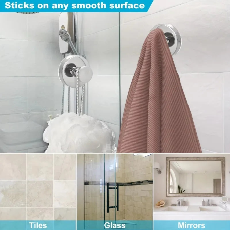 Stainless Steel Suction Cup Hooks | Waterproof Punch-Free Bathroom