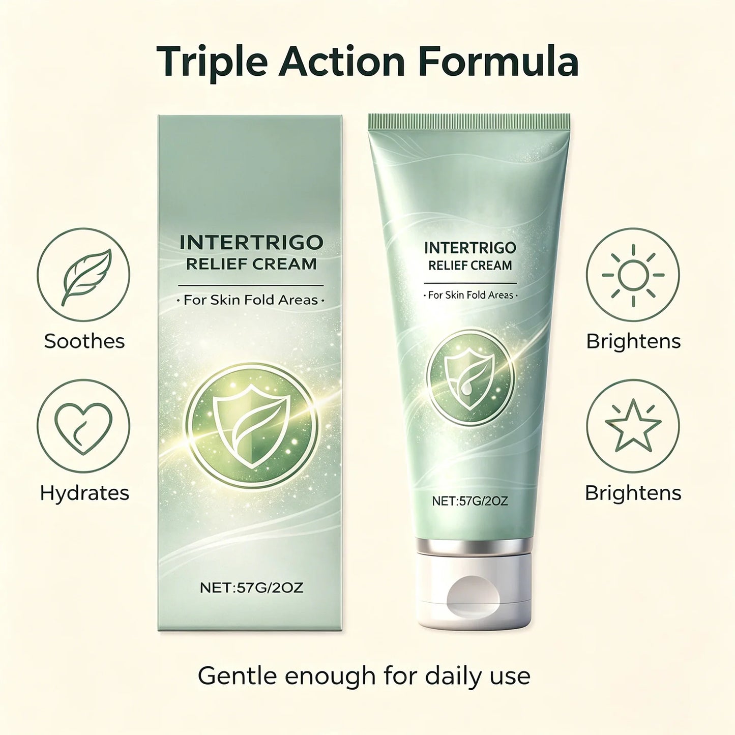 Intertrigo Relief Cream 57g | Skin Fold Redness & Hydration
