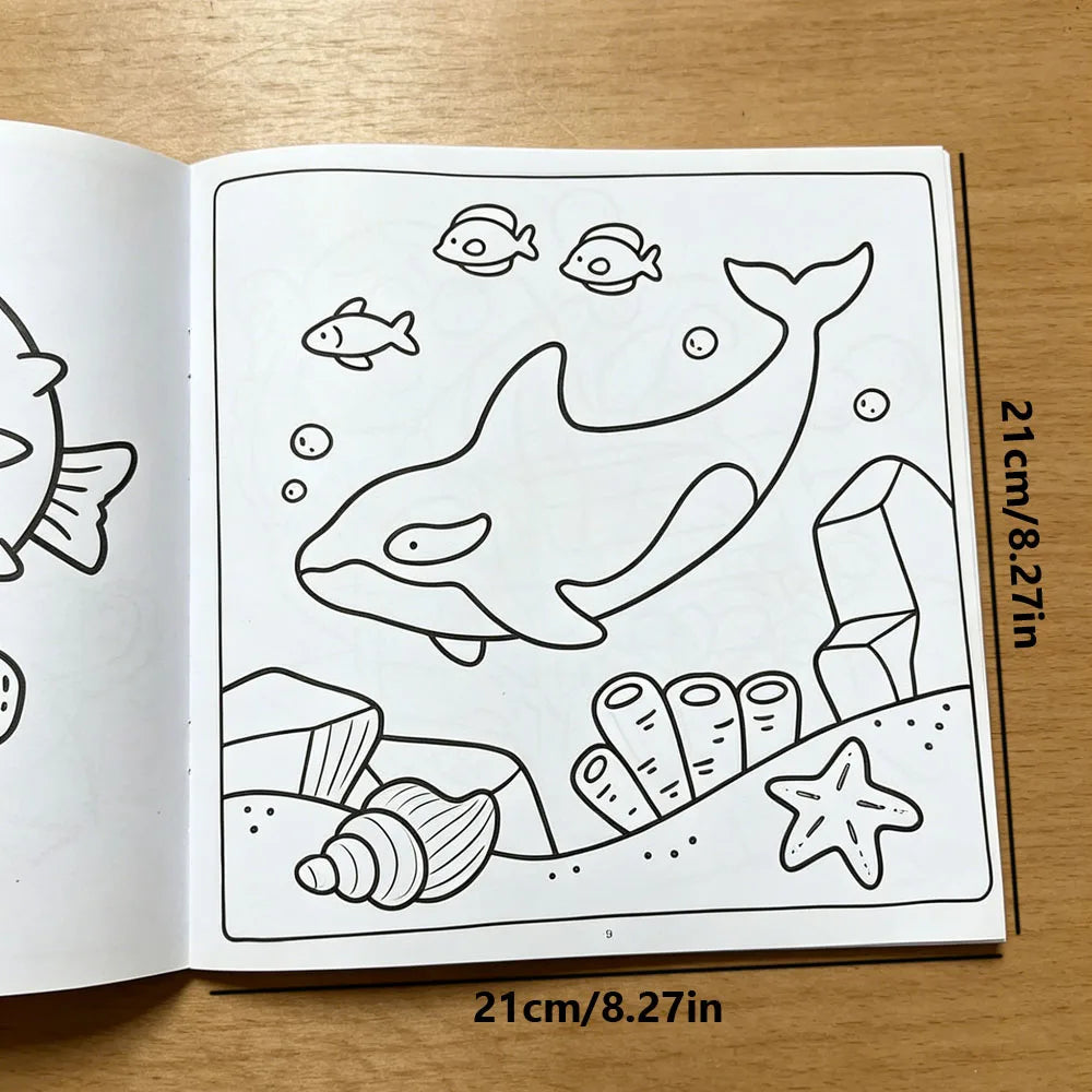 24 Pages Ocean Animal Coloring Book Bold Line Easy Fun Sea Creature