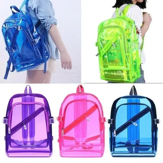 Fashionable Waterproof PVC Transparent Backpack Clear Plastic Mini Peaceful Pleasures Health and Wellness
