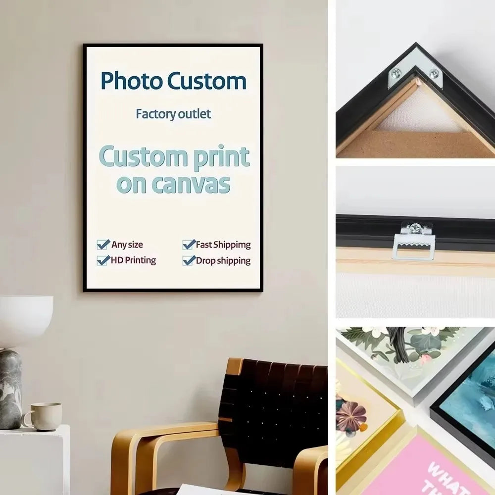 Metal Aluminum Outer Frame and Wooden Inner Frame Canvas Prints Painting DIY Frame Kit Multi-color for Home Decoration Peaceful Pleasures Health and Wellness