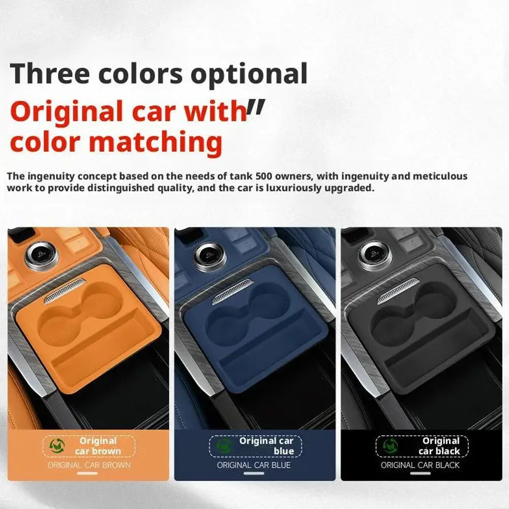 Car Central Control Push-pull Box Silicone Pad For Great Wall GWM Tank 500 Hi4-Z Hi4-T 2024-2025 Car Armrest Box Accessories Peaceful Pleasures Health and Wellness