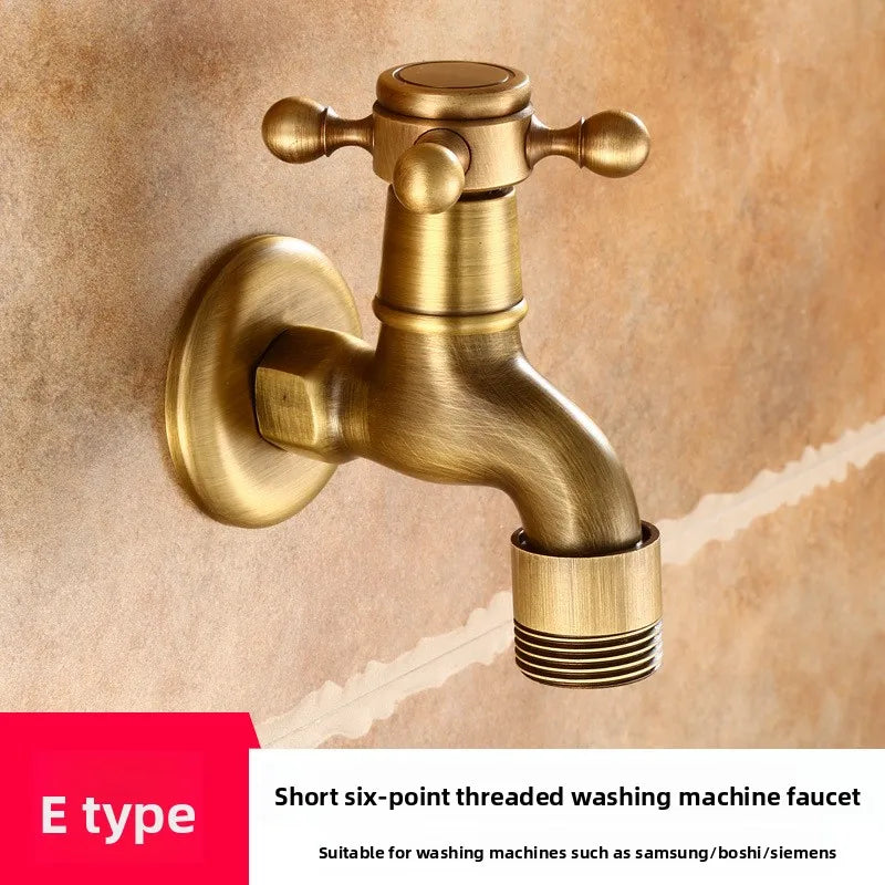Vintage Solid Brass Single Handle Wall Mount Faucet