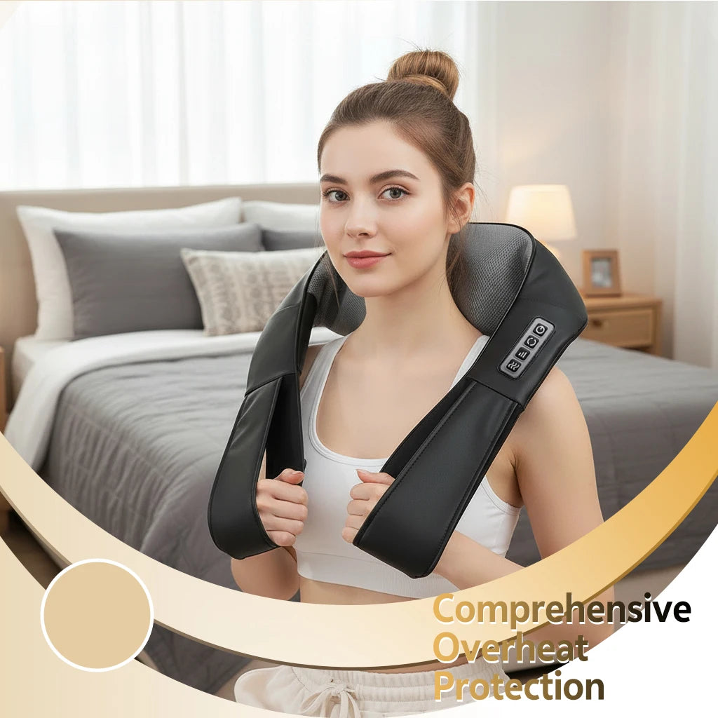 1 Warm Compress Massage Neck and Shoulder Massager, Designed for Kneading Massage of the Neck, Back, Shoulders, Waist, Legs, and Feet, Is an Ideal Gift for Men, Women, Moms, and Dads Peaceful Pleasures Health and Wellness black 100V-127V US Plug