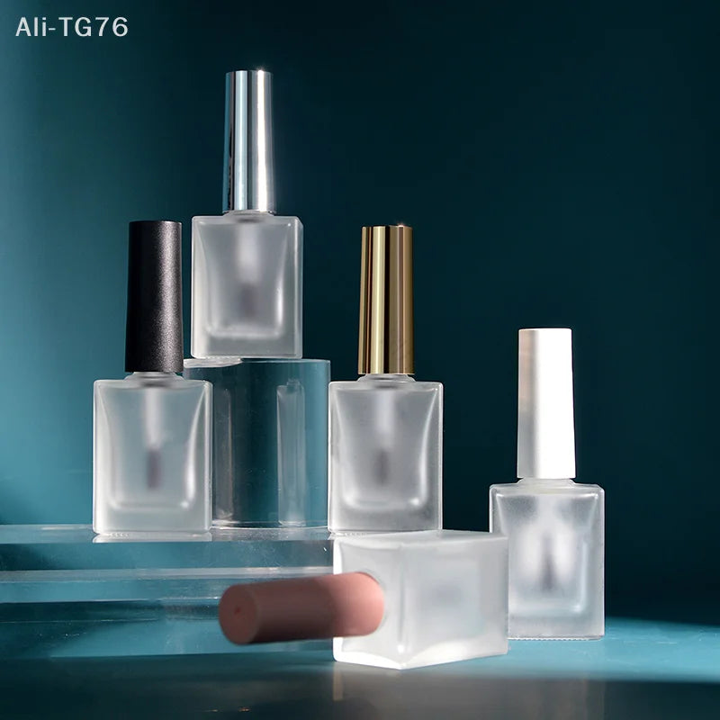 15ml Frosted Glass Nail Polish Bottle with Brush – DIY Nail Art