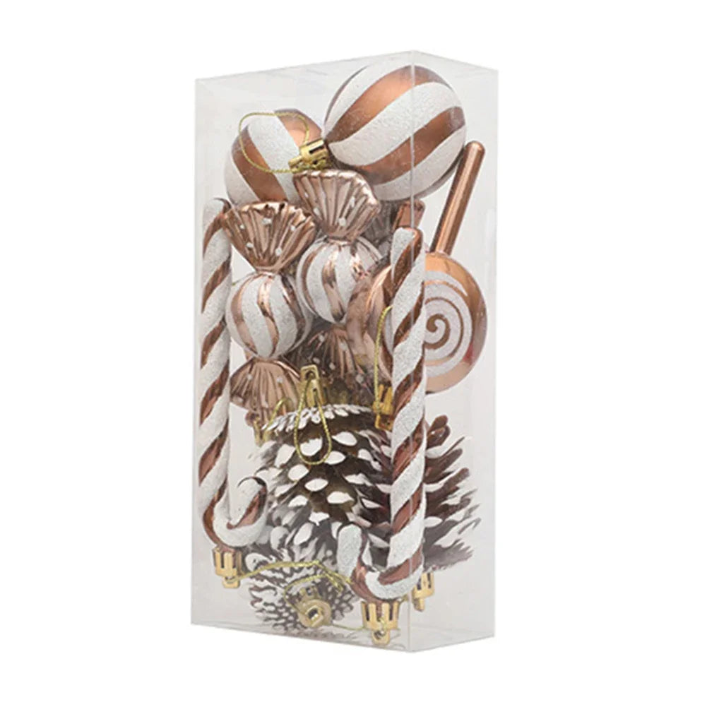 13-Pc Christmas Candy Ornaments Set | Glitter Holiday Tree Decor