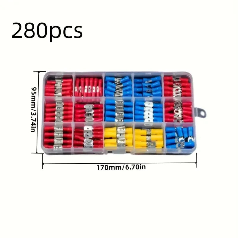 280-Piece Insulated Crimp Terminal Kit – Color-Coded Connectors Peaceful Pleasures Health and Wellness