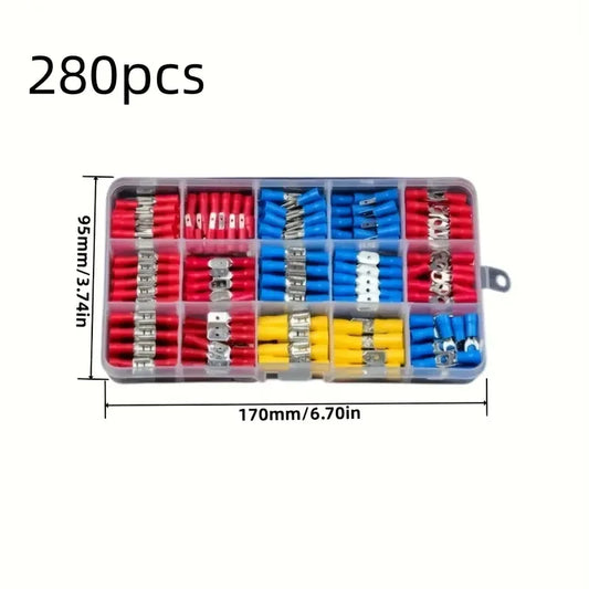 280-Piece Insulated Crimp Terminal Kit – Color-Coded Connectors Peaceful Pleasures Health and Wellness