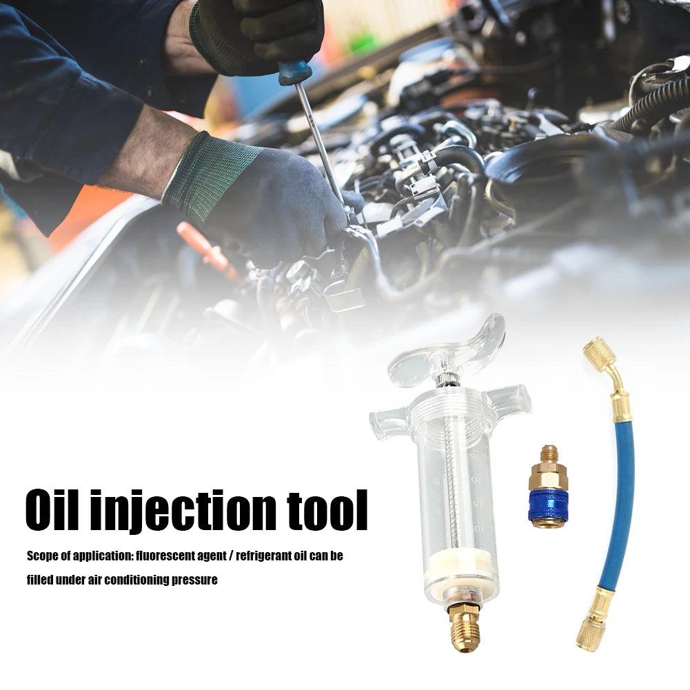 A/C Oil & Dye Injector 1oz with R134a Low Side Quick Coupler Peaceful Pleasures Health and Wellness