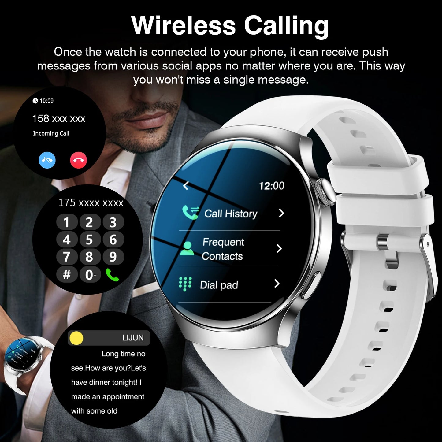 LOMAXFR HD Touch Smart Watch – Calls, Music & Fitness