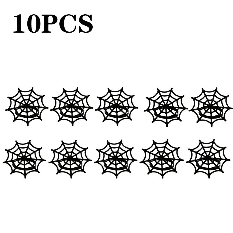 Halloween Spider Web Napkin Rings | Black Table Décor 1–50 PCS
