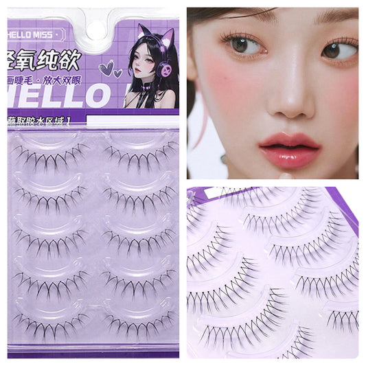 Korean Idol Wispy False Eyelashes – 5 Pairs Natural Cluster Lashes False Eyelashes Peaceful Pleasures Health and Wellness
