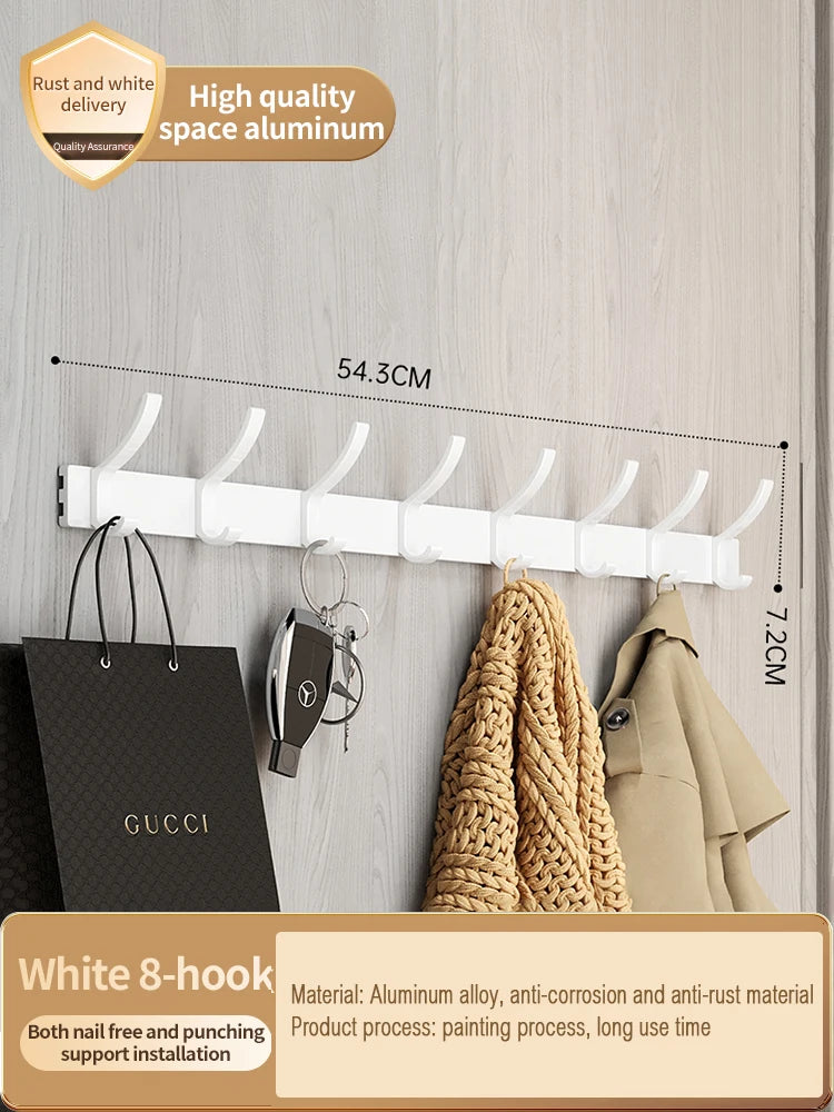 YUNJIEYA 6-Hook Aluminum Wall Hook | Robe & Door Hanger