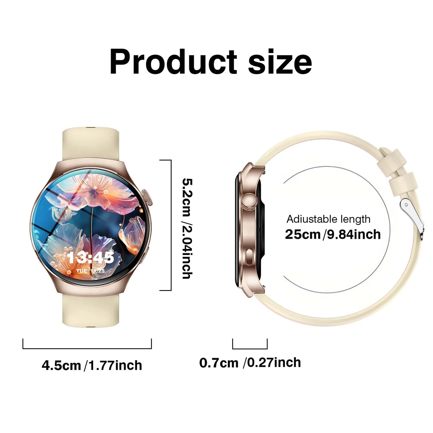 LOMAXFR HD Touch Smart Watch – Calls, Music & Fitness