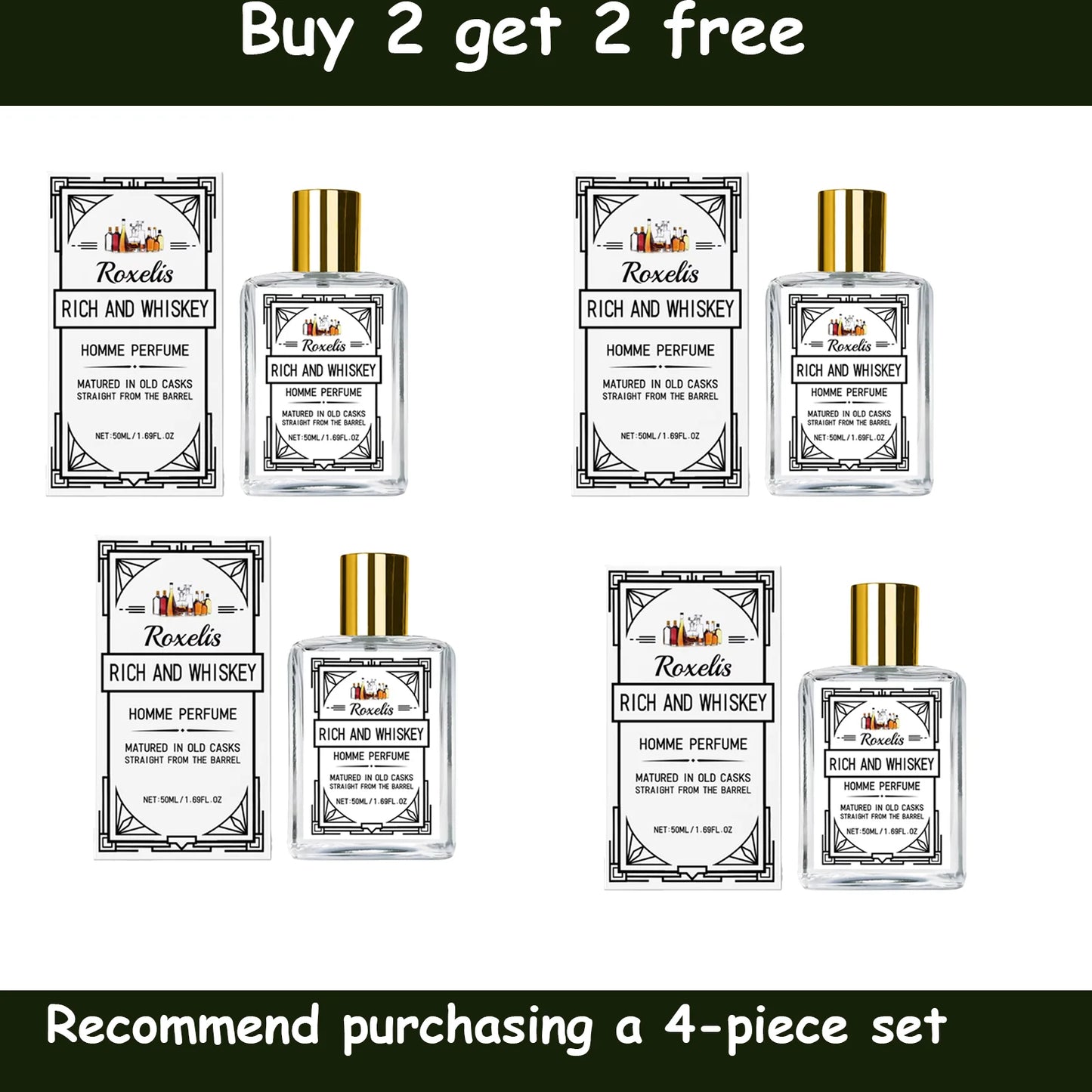 Roxelis 50ml Whisky Men's Cologne | Woody Vanilla EDC Perfume
