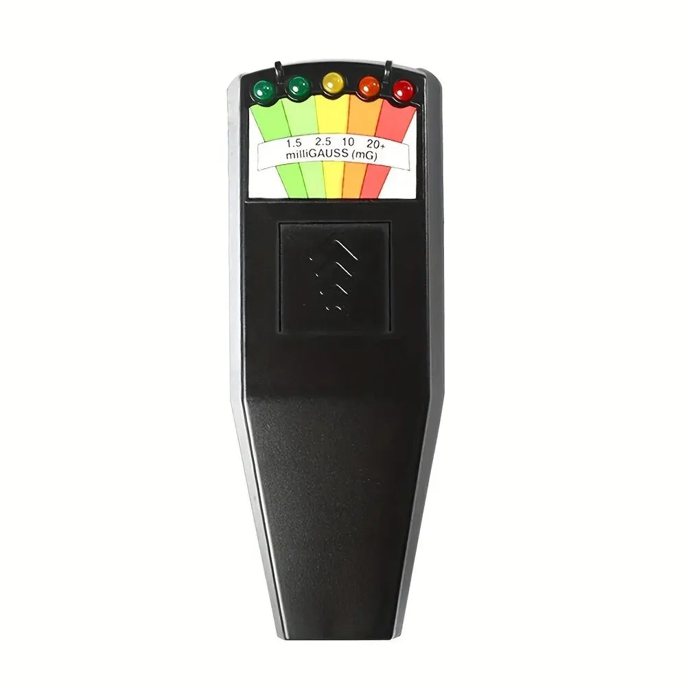 5-LED EMF Meter Magnetic Field Detector Ghost Hunting Paranormal Equipment Tester Portable Counter Professional EMF Meter Tester Peaceful Pleasures Health and Wellness Black