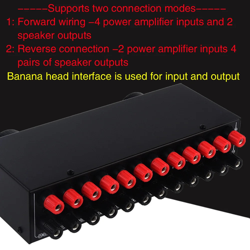 4 Input 2 Output In4 Out Amplifier Speaker Selector 300W Per Channel