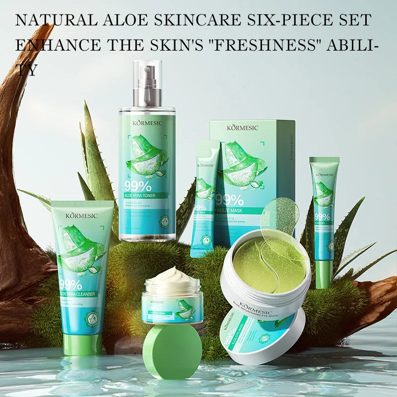 Aloe Vera Skincare Set – Cleanser, Toner, Acne Gel & Eye Mask Skincare Set Peaceful Pleasures Health and Wellness