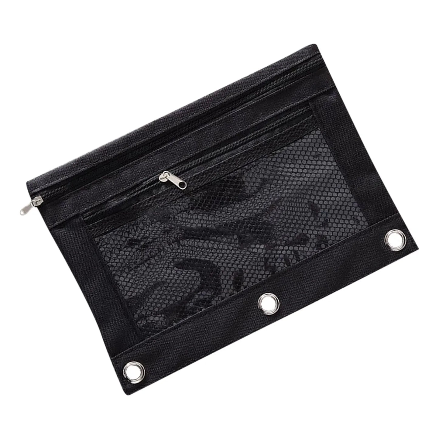 Double Layer Canvas Zipper Pencil Case & File Document Bag