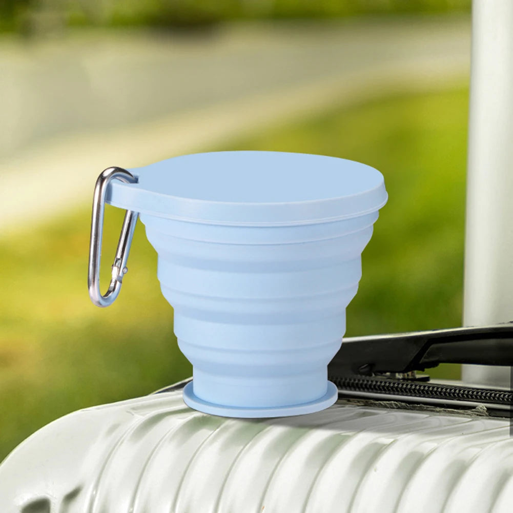 Foldable Silicone Water Cup Non BPA Lightweight Portable Collapsible Leakproof Water Cup For Travel Camping Outdoor Activities Peaceful Pleasures Health and Wellness