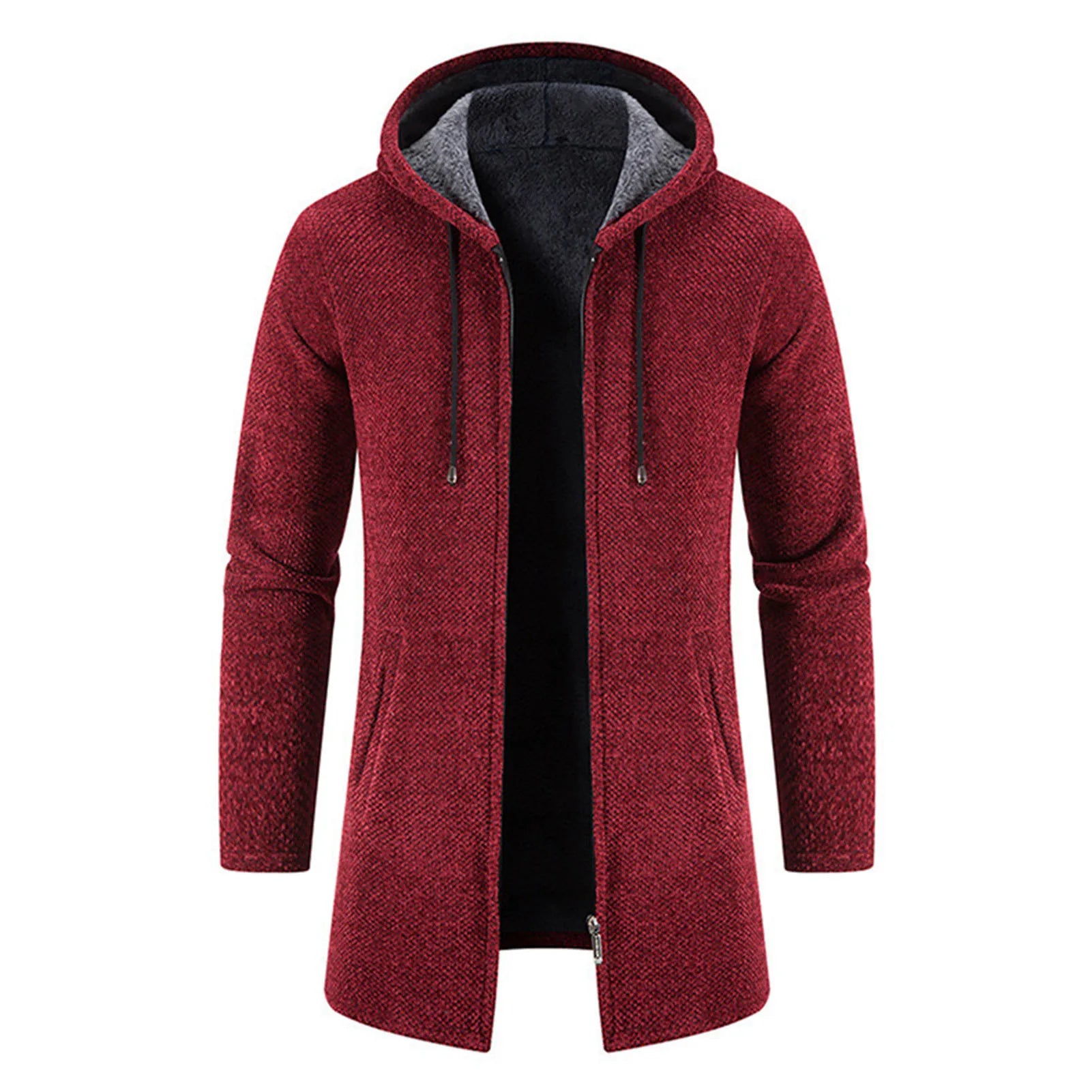 Men Casual Winter Jacket with Adjustable Drawstring and Pocket Design for Winter Shopping Dating Party Peaceful Pleasures Health and Wellness Wine Red 4XL
