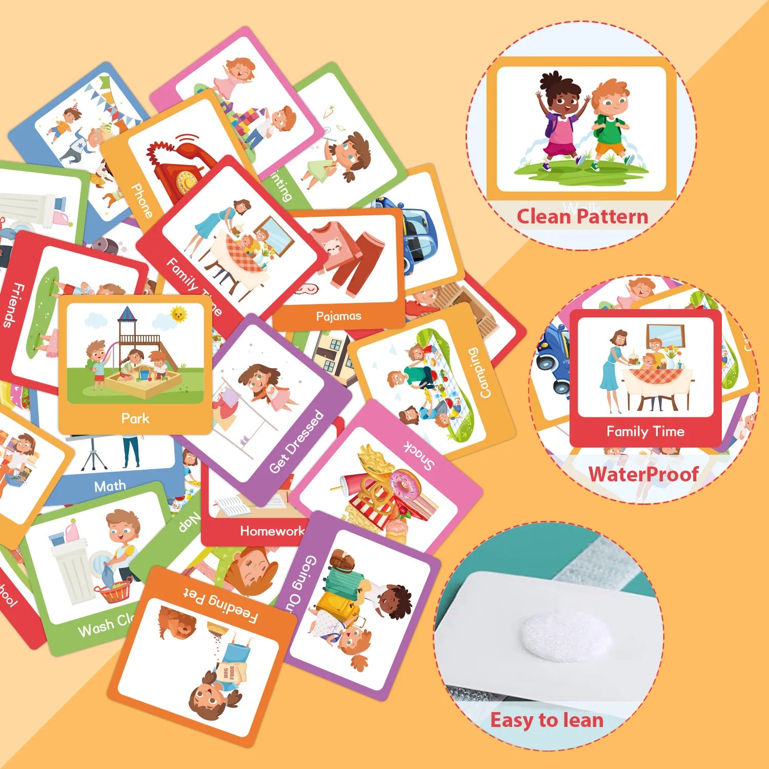 Visual Schedule for Kids Chore Chart,Calendar Chart Autism Learning Materials Kids Visual Behavioral Montessori Educational Toys Peaceful Pleasures Health and Wellness