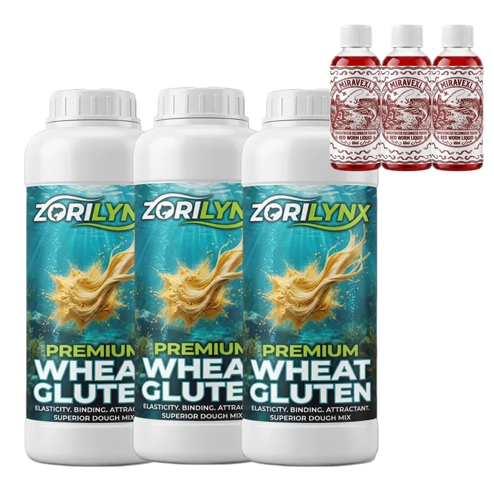 Bloodworm Liquid & Wheat Gluten Fishing Bait Additive Set