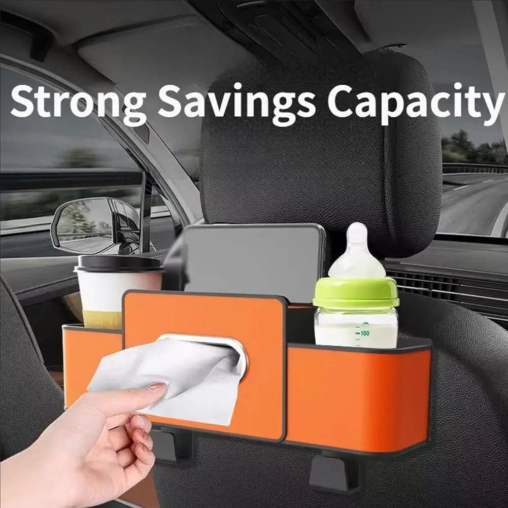 Car Seatback Storage Box Multi-Function Tissue Holder Car Cup Holder Seatback Storage Compartment Interior Decorative Hook Peaceful Pleasures Health and Wellness