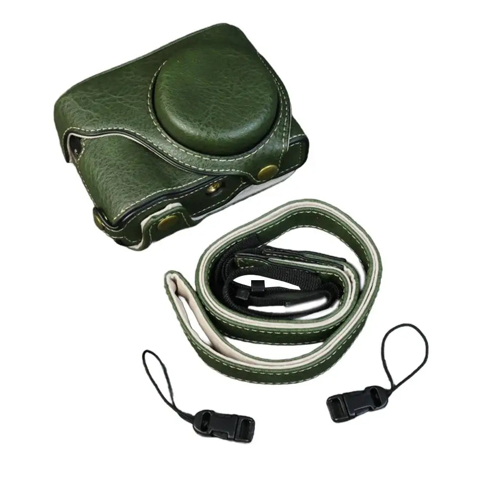 for Lumix Tz99/Zs99 PU Leather Protective Case TraveL Camera Bag Camera Foreskin Cover Protective Cover Base Perforated Shell Peaceful Pleasures Health and Wellness C