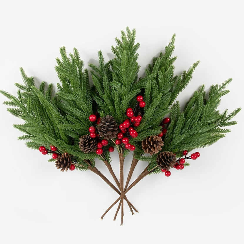 Artificial Pine Needle Branch for Christmas Wreath & Home Decor