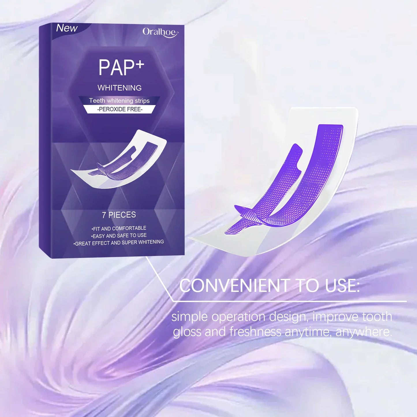 Oralhoe Purple Teeth Whitening Strips – 7pc Stain Removal