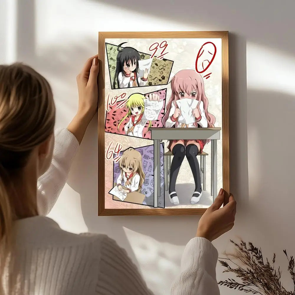 Anime T-The Familiar of Zero Poster HD Self Adhesive Waterproof Wall Art Ideal for Home Office Dorm Bedroom Great Gift Peaceful Pleasures Health and Wellness White1 30X40cmNoframe