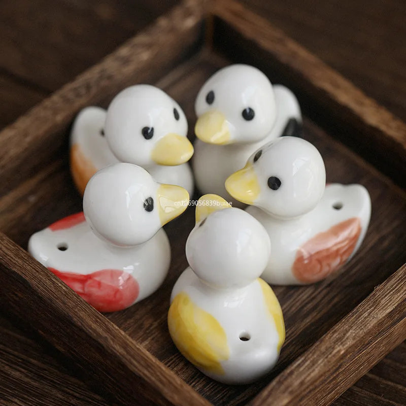 1PCS Cute Incense Burne Mini Lovely Duck Ceramic Decorative Incense Burner Stick Holder Home Decor Gifts-Without Incense Peaceful Pleasures Health and Wellness