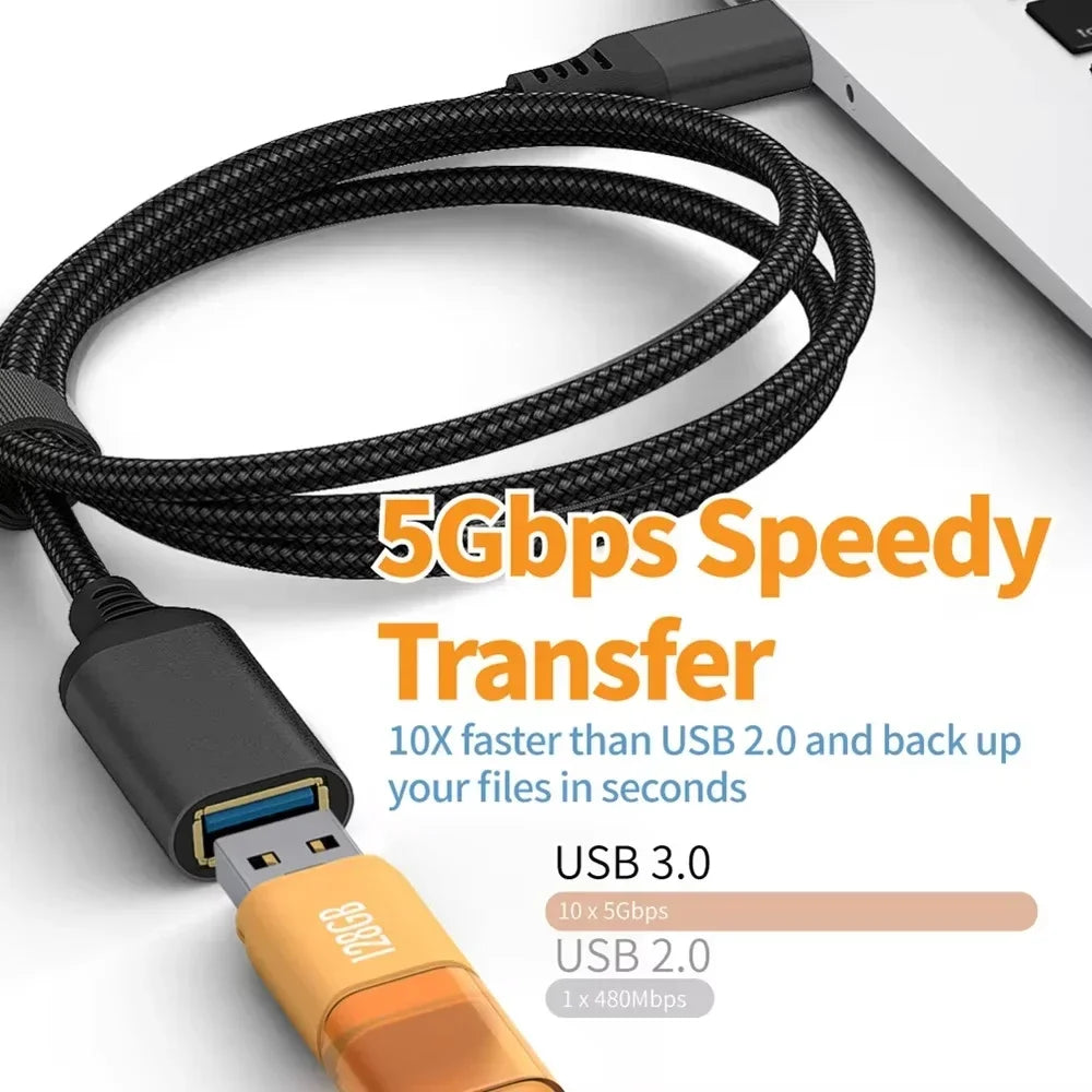 Nylon Braided USB 3.0 Extension Cable 5Gbps Male to Female 1–5M