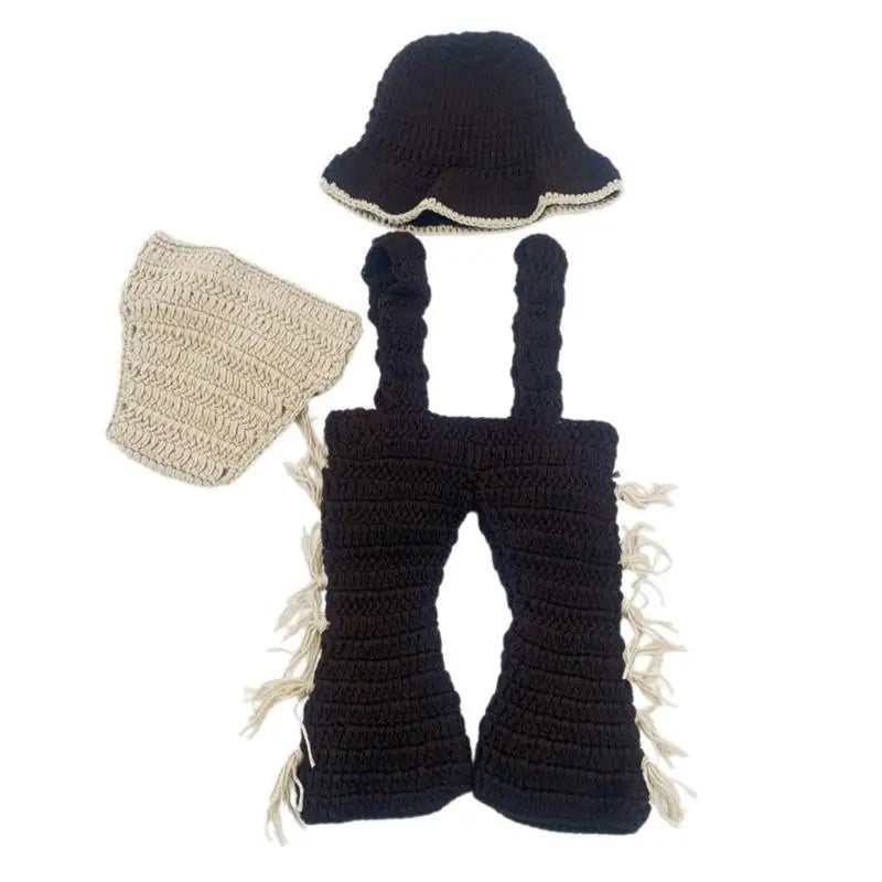 Newborn Crochet Photography Outfit – Hat, Pants & Diaper Set