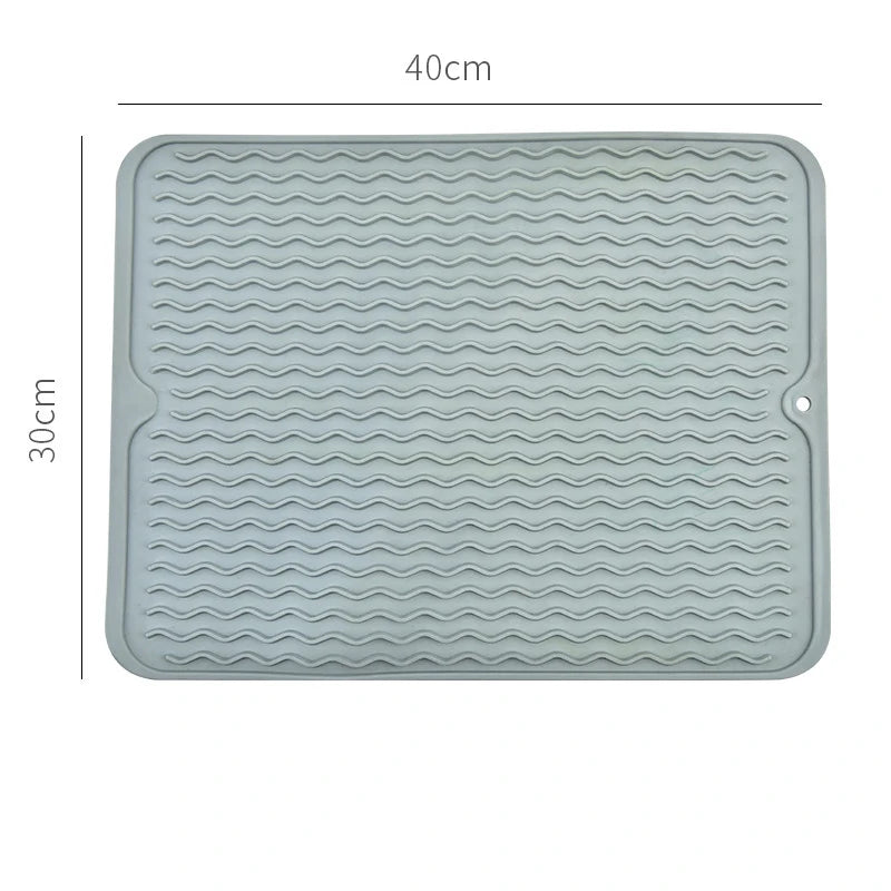 Silicone Dish Drying Mat Protector Sink Mat Table Kitchen Home Anti Slip Drying Dishes Drain Mat Heat Resistant Kitchen Sink Mat Peaceful Pleasures Health and Wellness