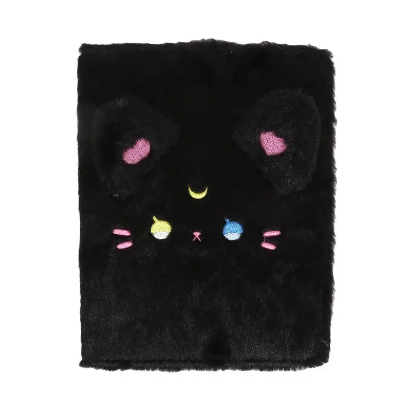 Cute Plush A5 Binder Collect Book Cover Stars Photo Cards Collect Book Storage Album Hardcover Notebook Stationery Supplies Peaceful Pleasures Health and Wellness Black shell only