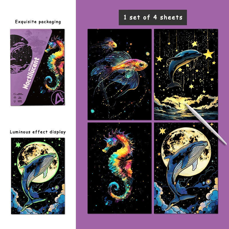A5 Light Scratch Drawings Adult Colorful Paper Student Creative Toy