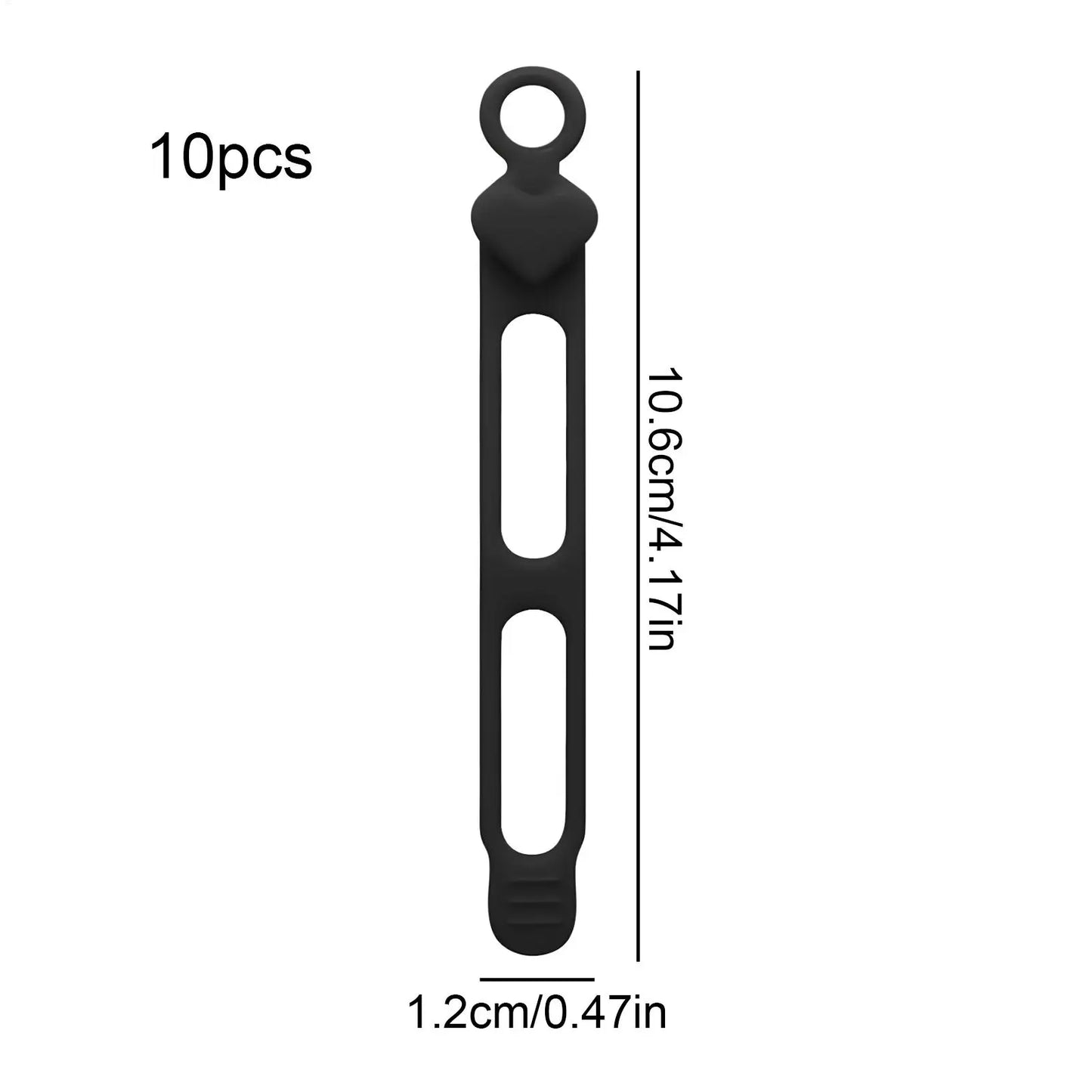 Reusable Silicone Cable Ties Cord Organizer – 10 Pack